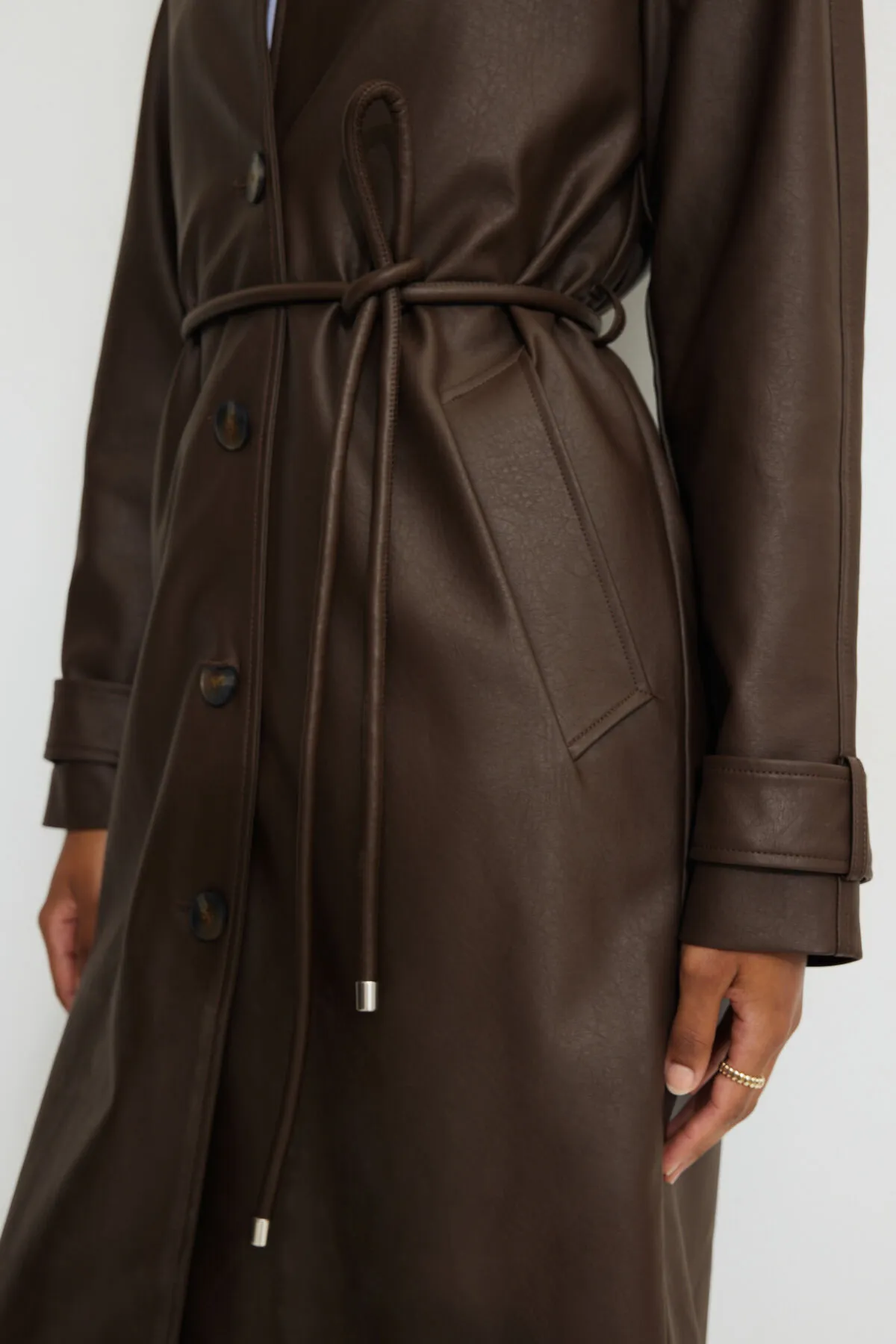 Faux Leather Mac Coat sold by Dynamite product image thumbnail 2