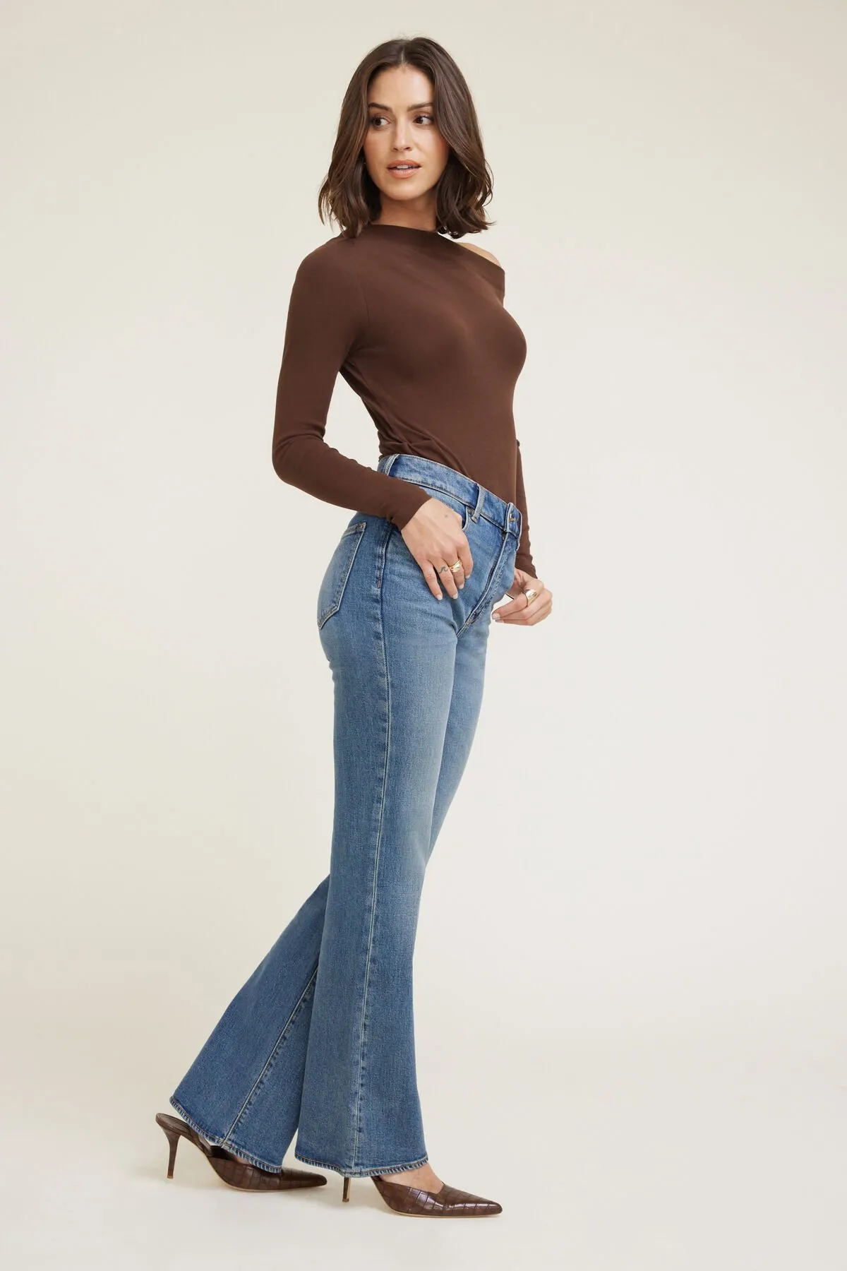 Elodie Stretch High Rise Bootcut Jeans sold by Dynamite product image thumbnail 5