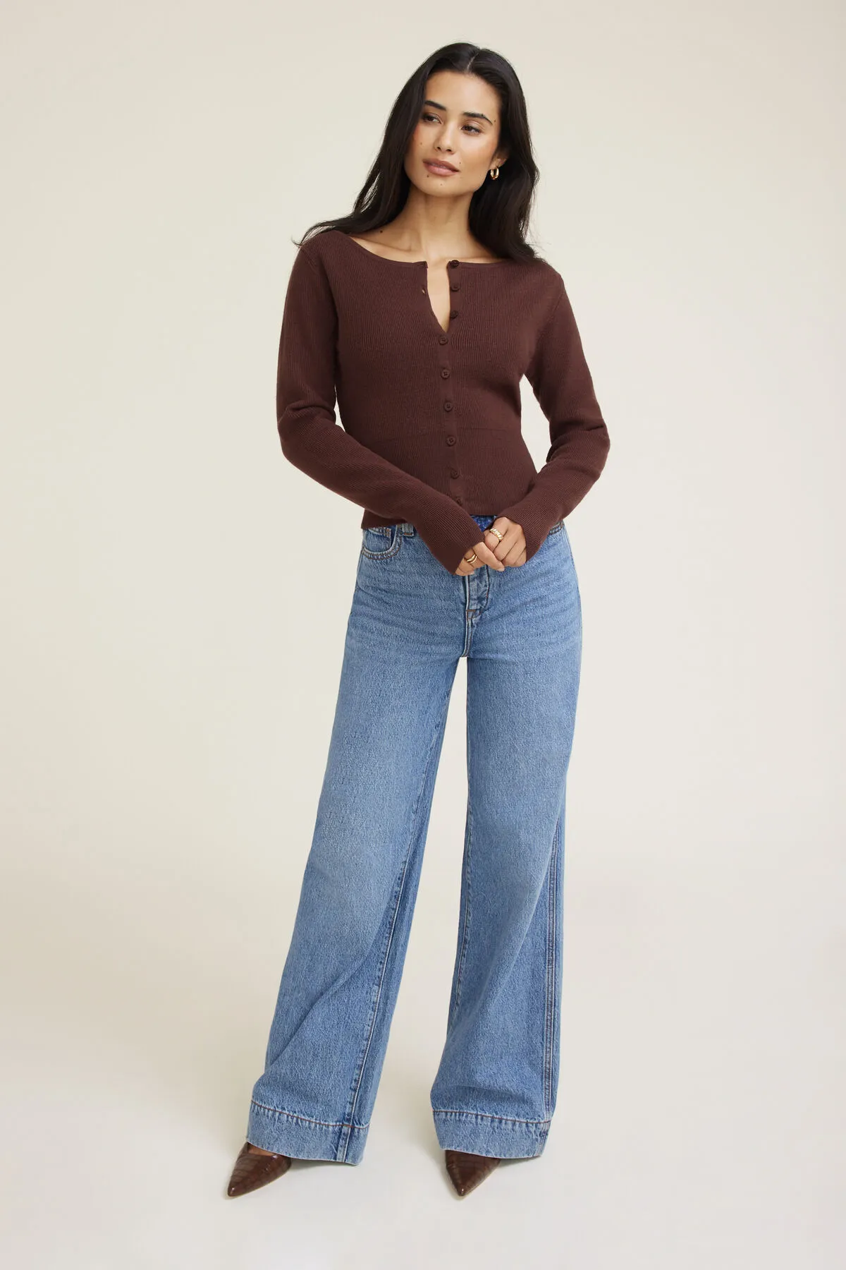 Ribbed Cinch Hem Cardigan sold by Dynamite product image thumbnail 2