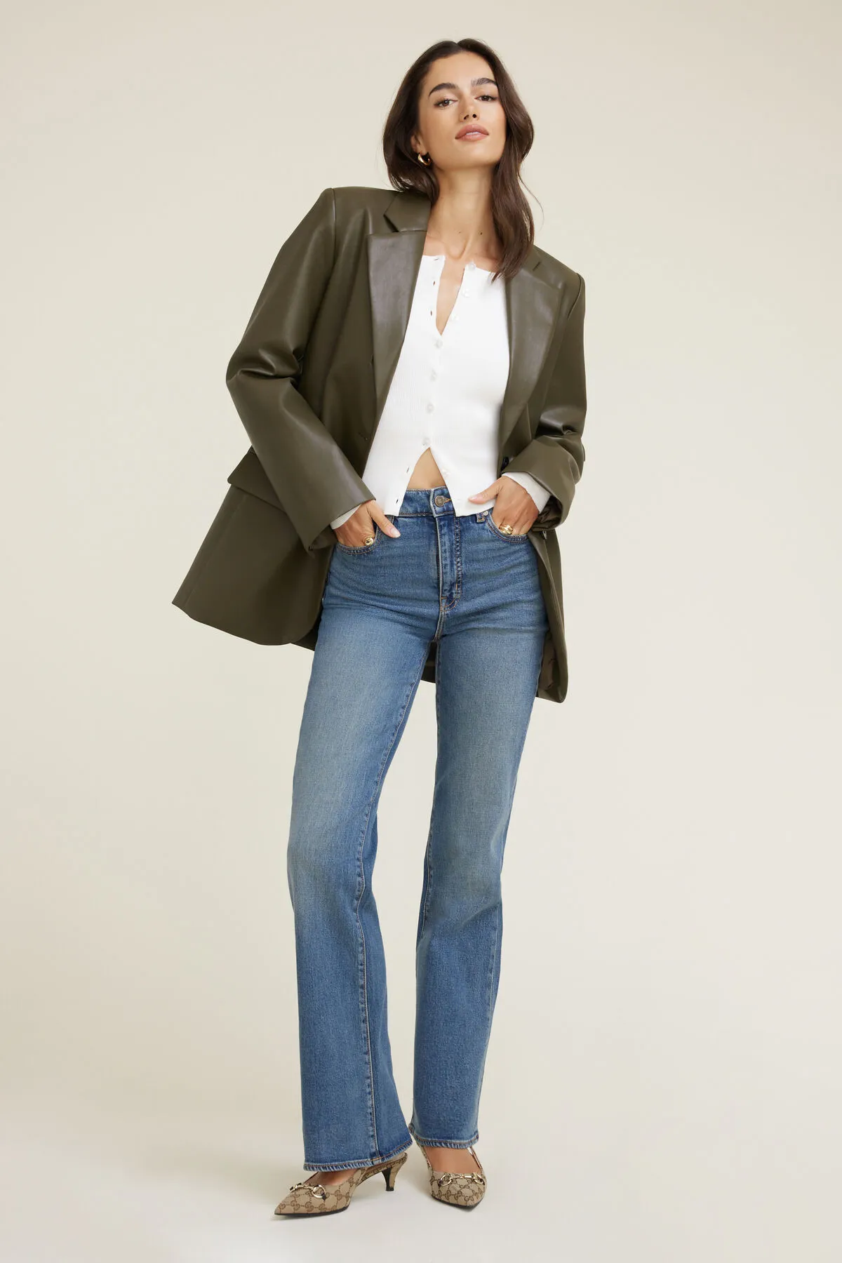 Oversized Faux Leather Blazer sold by Dynamite product image thumbnail 2