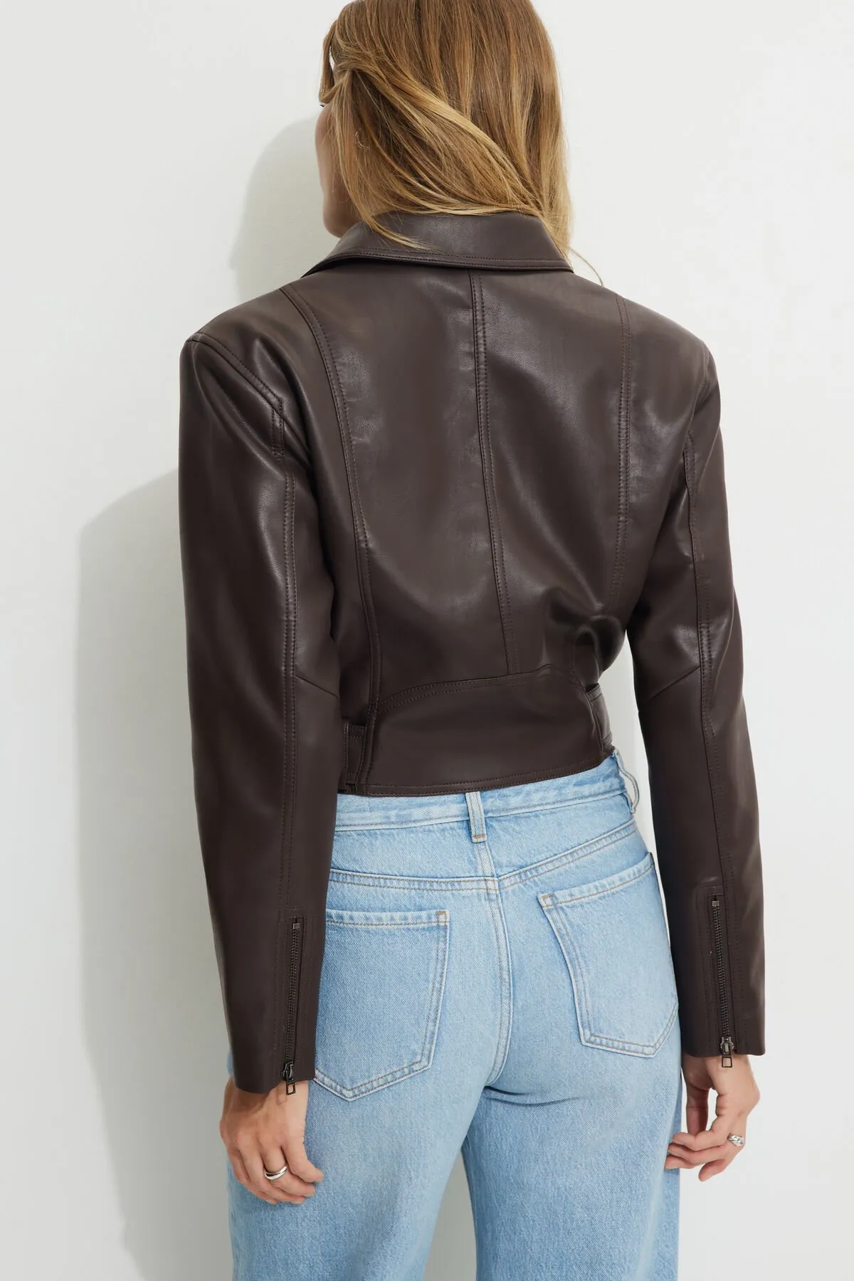 Belted Faux Leather Moto Jacket sold by Dynamite product image thumbnail 4