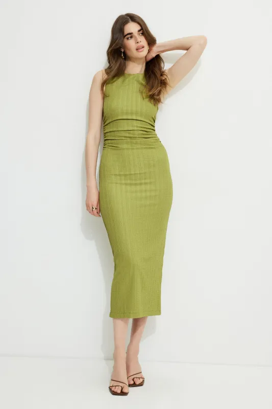 Shirred Textured Maxi Dress sold by Dynamite