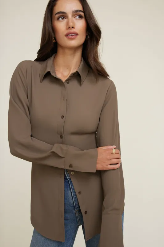 Cinched Waist Fluid Blouse sold by Dynamite