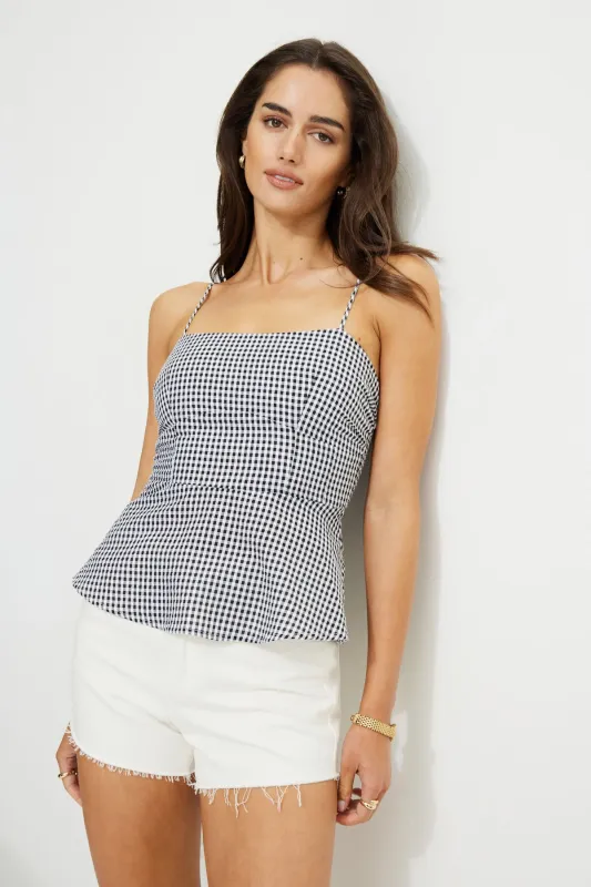 Gingham Peplum Tank Top sold by Dynamite