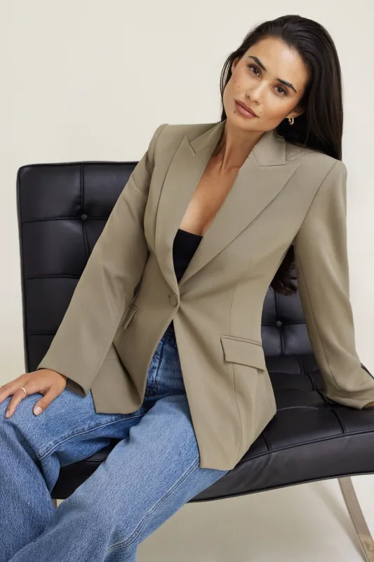 Anna Cinched Blazer sold by Dynamite
