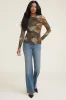 Cleo Printed Mesh Long Sleeve Top sold by Dynamite