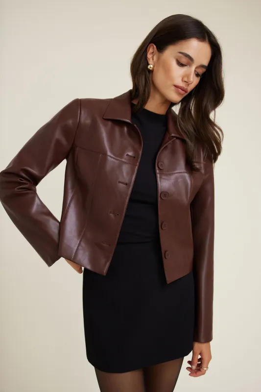 Charlotte Short Faux Leather Jacket sold by Dynamite