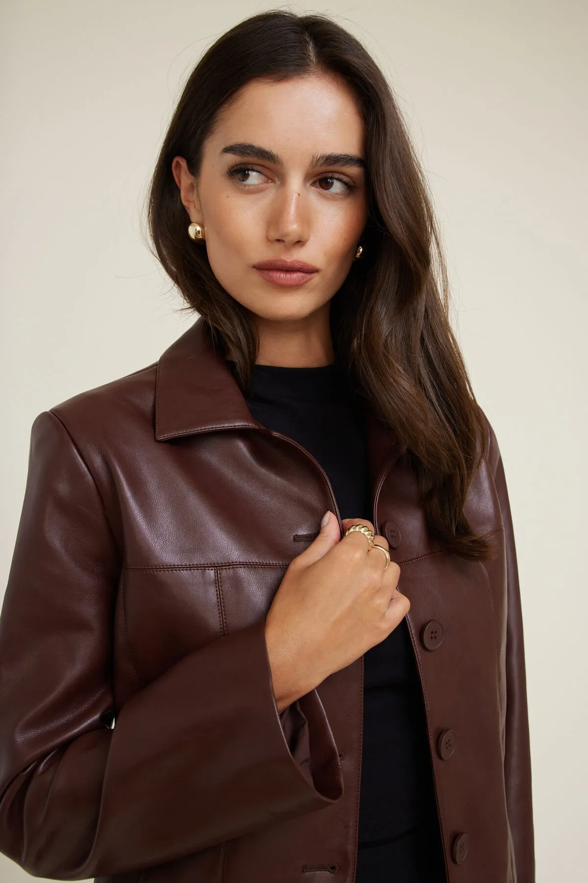Charlotte Short Faux Leather Jacket sold by Dynamite product image thumbnail 3