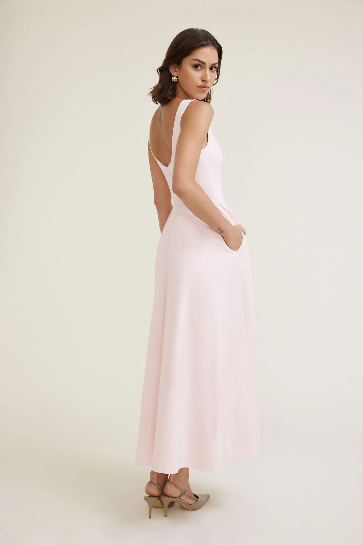 Iris Flared Ponte Maxi Dress sold by Dynamite product image thumbnail 5