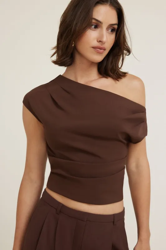 Draped Off Shoulder Top sold by Dynamite