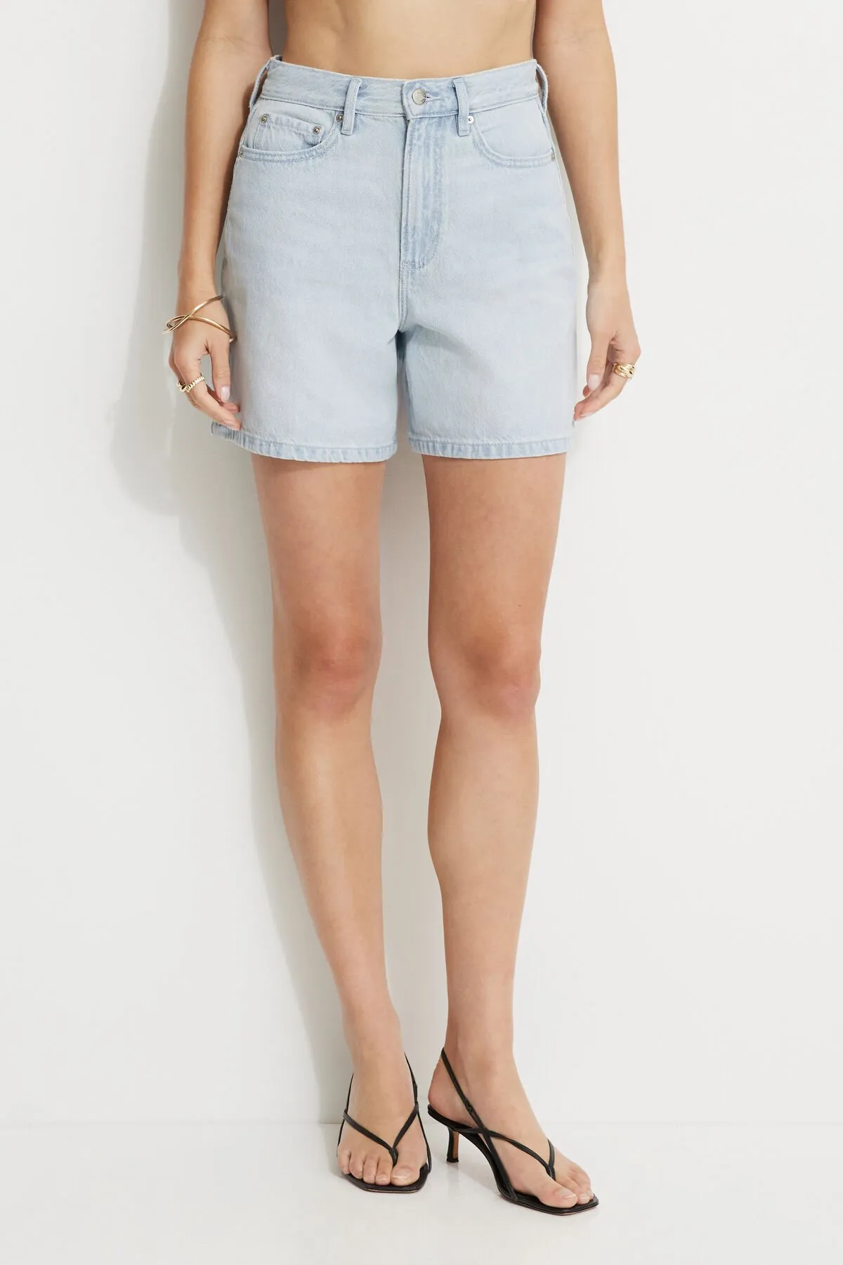 Charlie High Rise A Line Denim Shorts sold by Dynamite product image thumbnail 2