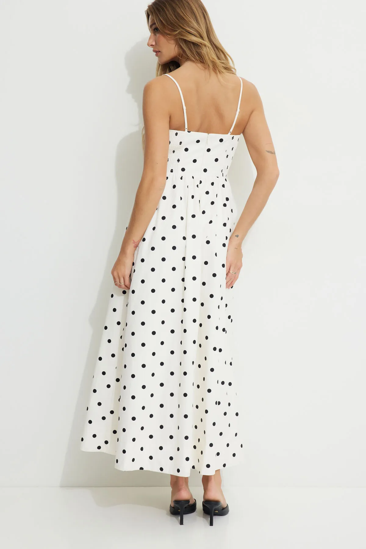 Polka Dot Bustier Poplin Maxi Dress sold by Dynamite product image thumbnail 5