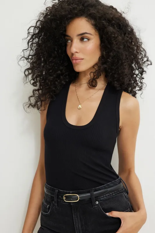Hallie Ribbed Scoop Tank Top sold by Dynamite