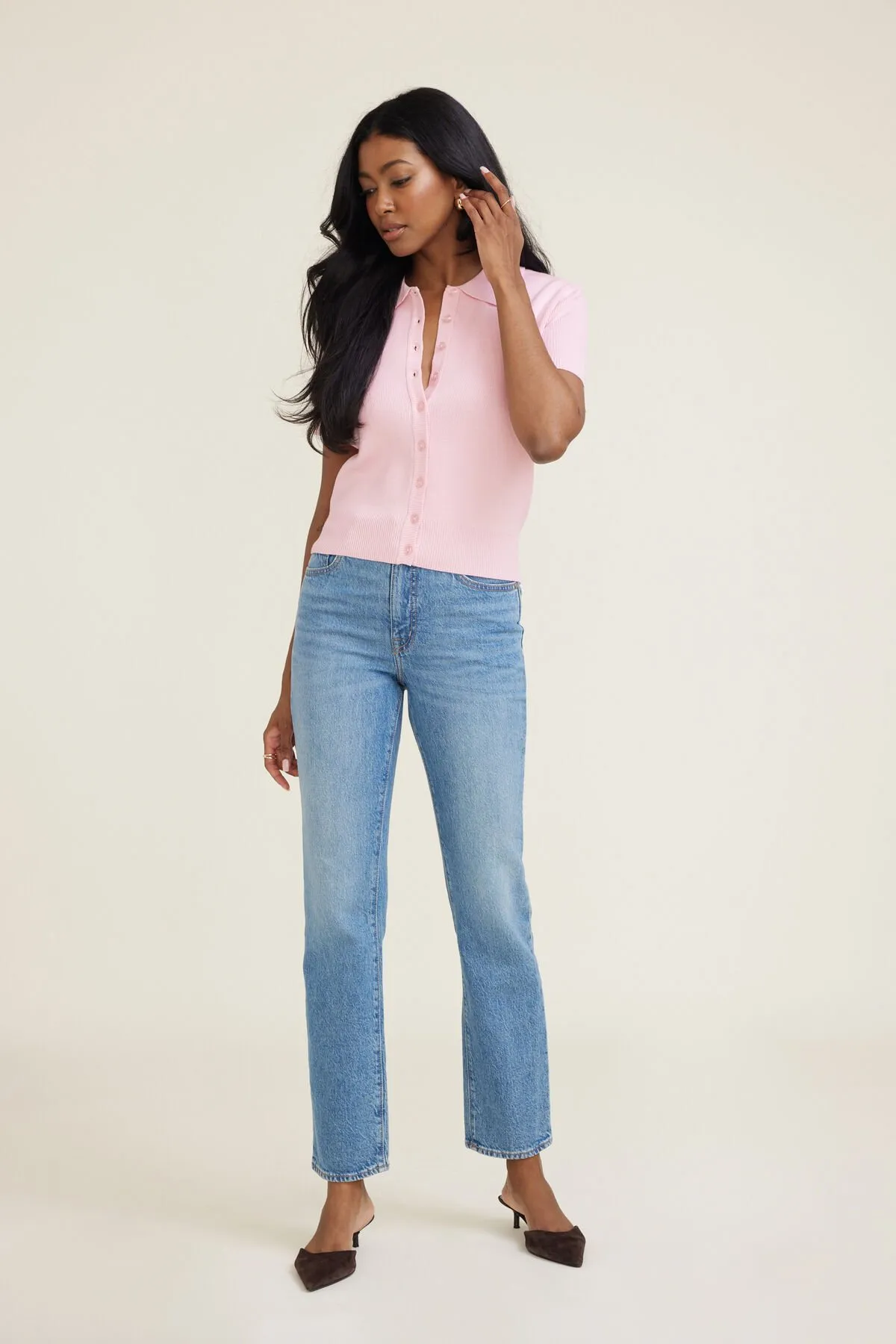 Polo Crewneck Cardigan sold by Dynamite product image thumbnail 2