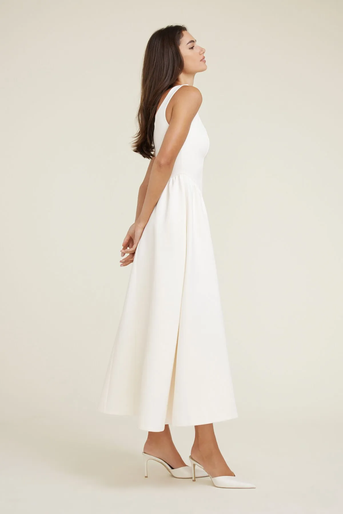 Scoop Flared Ponte Maxi Dress sold by Dynamite product image thumbnail 4