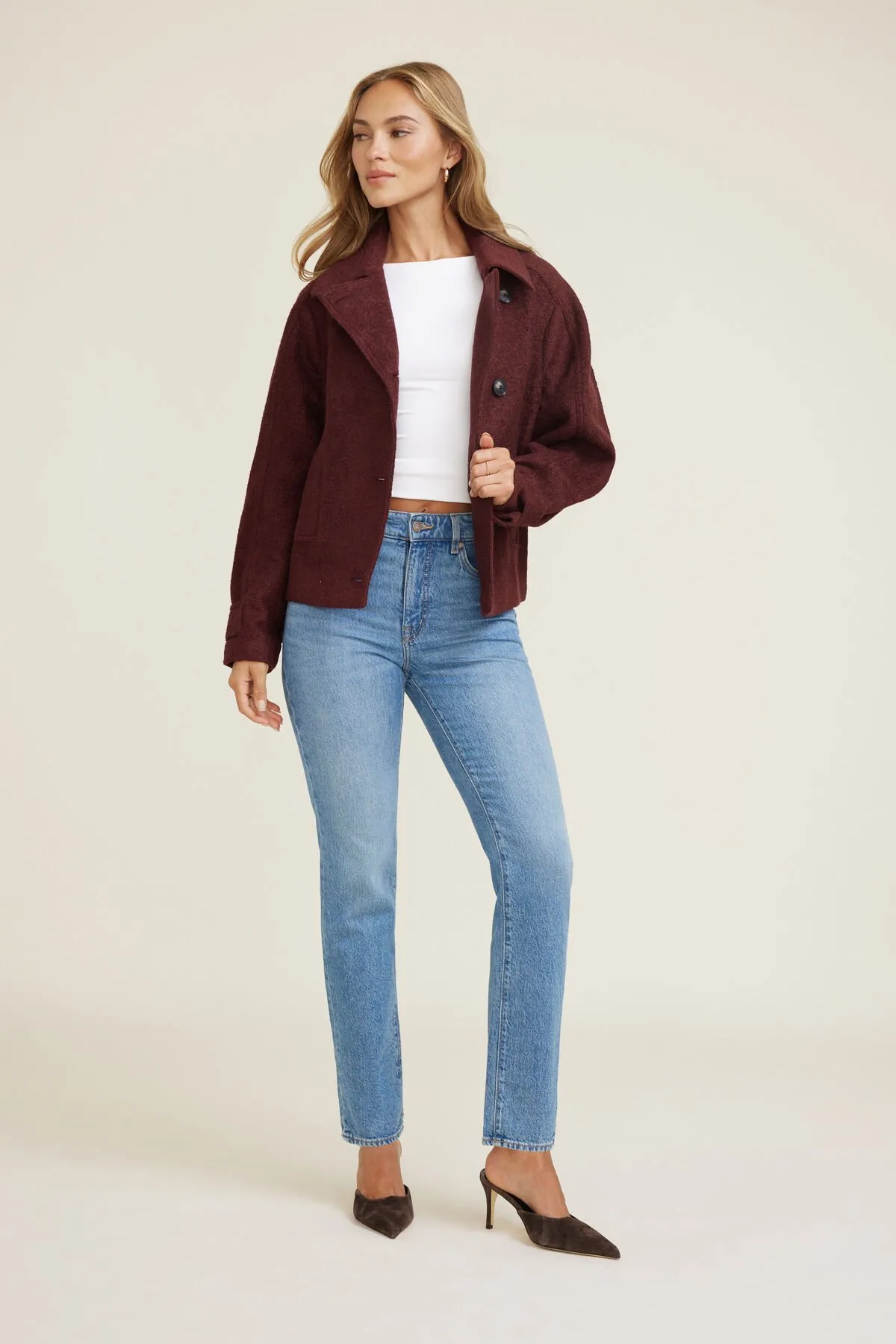 Boiled Wool Jacket sold by Dynamite product image thumbnail 2