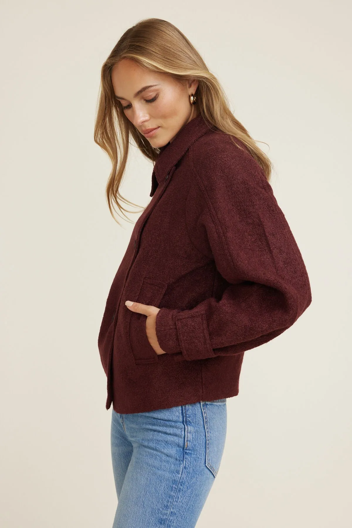 Boiled Wool Jacket sold by Dynamite product image thumbnail 3