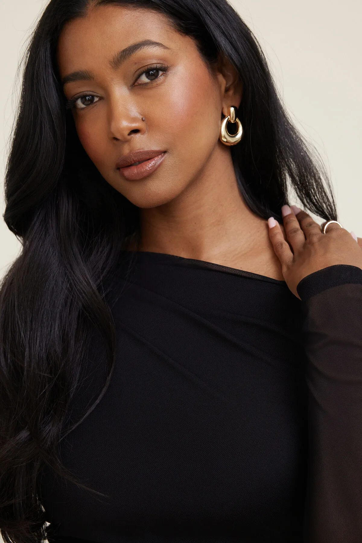 Cleo Mesh Long Sleeve Top sold by Dynamite product image thumbnail 4