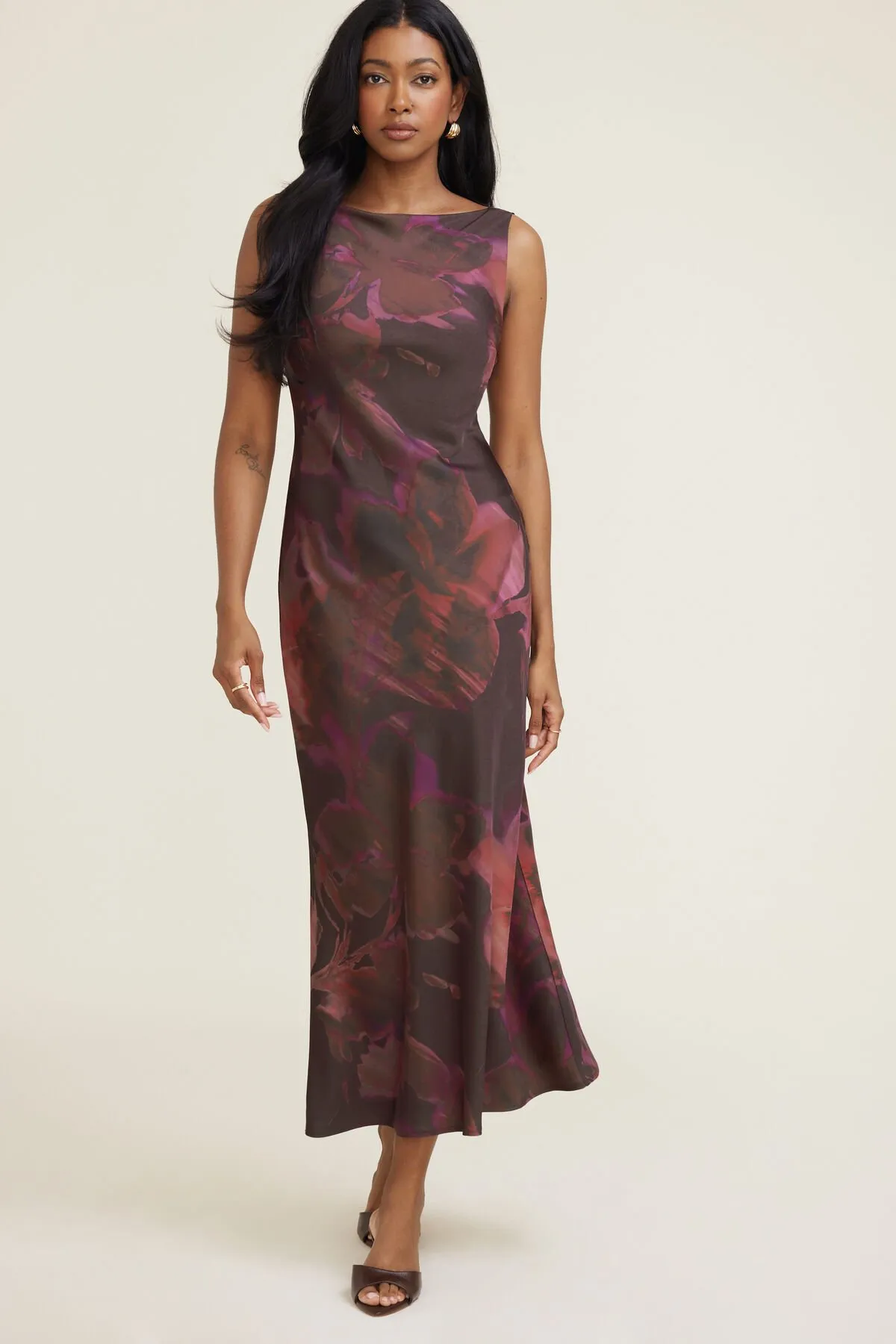 Liora Satin Maxi Slip Dress sold by Dynamite product image thumbnail 4
