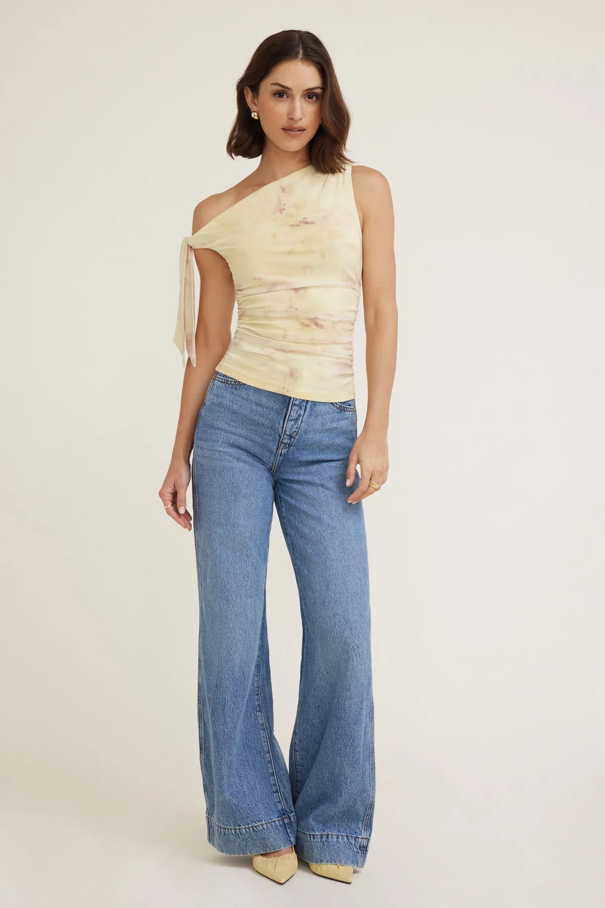 Single Shoulder Tie Mesh Top sold by Dynamite product image thumbnail 2