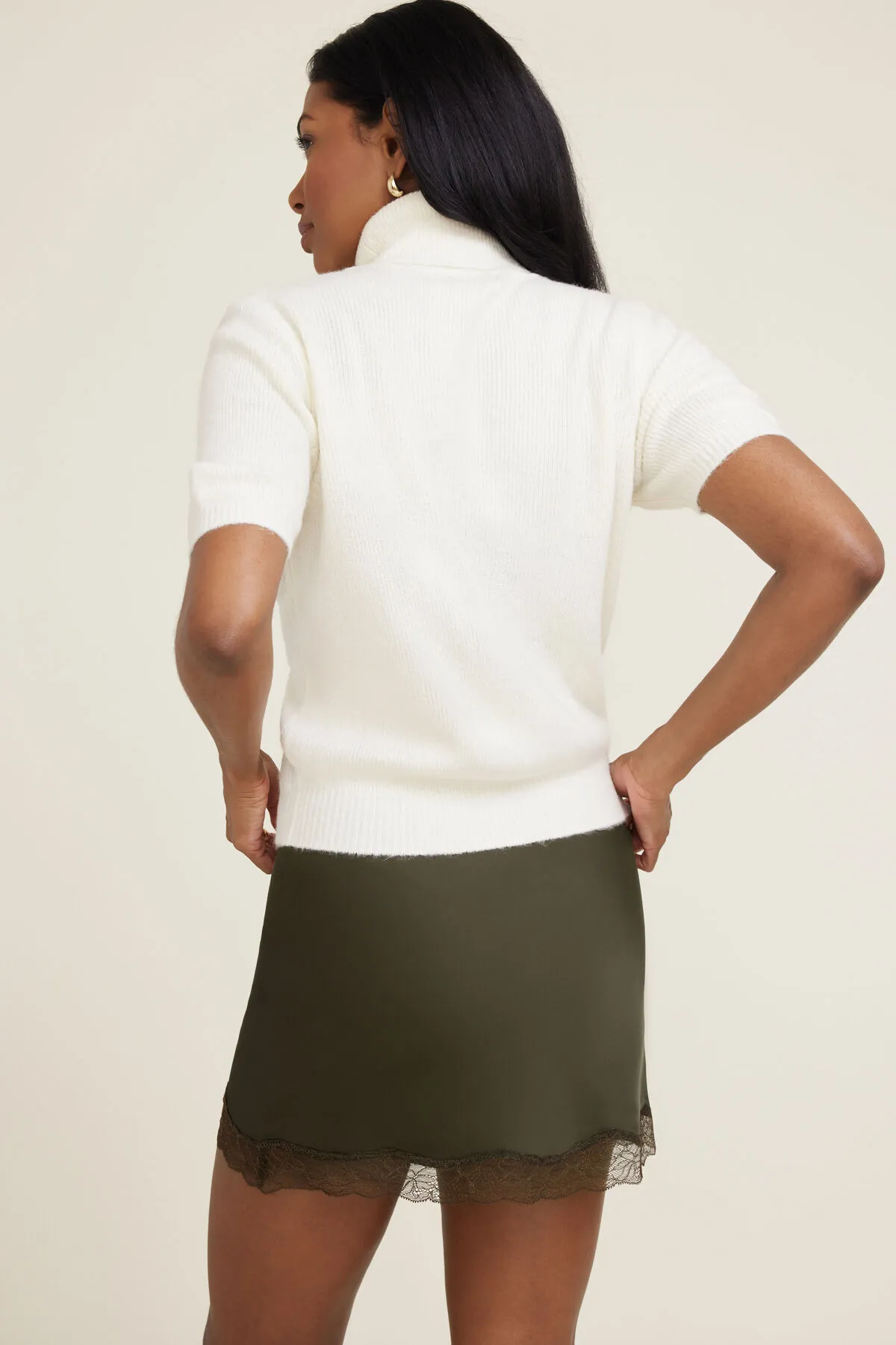 Lora Short Sleeve Turtleneck Sweater sold by Dynamite product image thumbnail 4