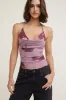 Bare Cowl Neck Mesh Printed Top sold by Dynamite