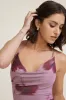 Bare Cowl Neck Mesh Printed Top sold by Dynamite