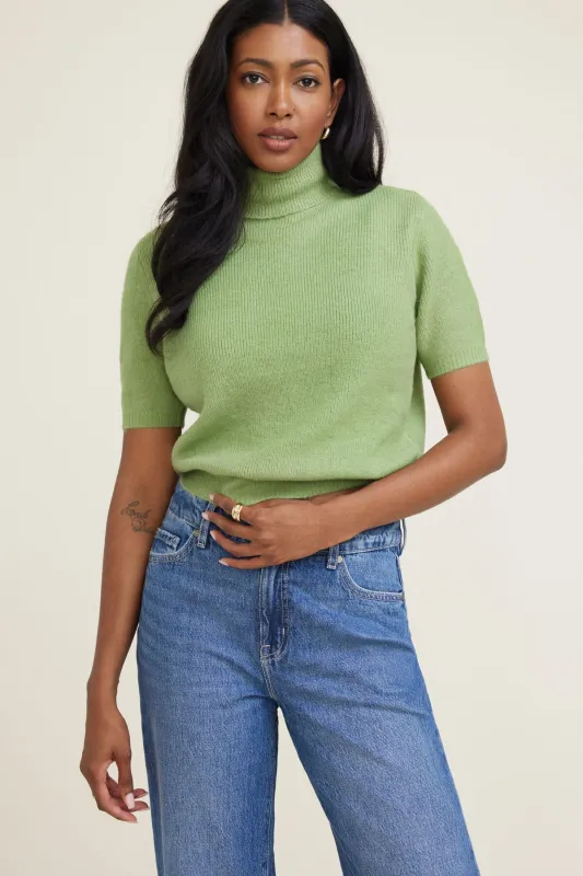 Lora Short Sleeve Turtleneck Sweater sold by Dynamite