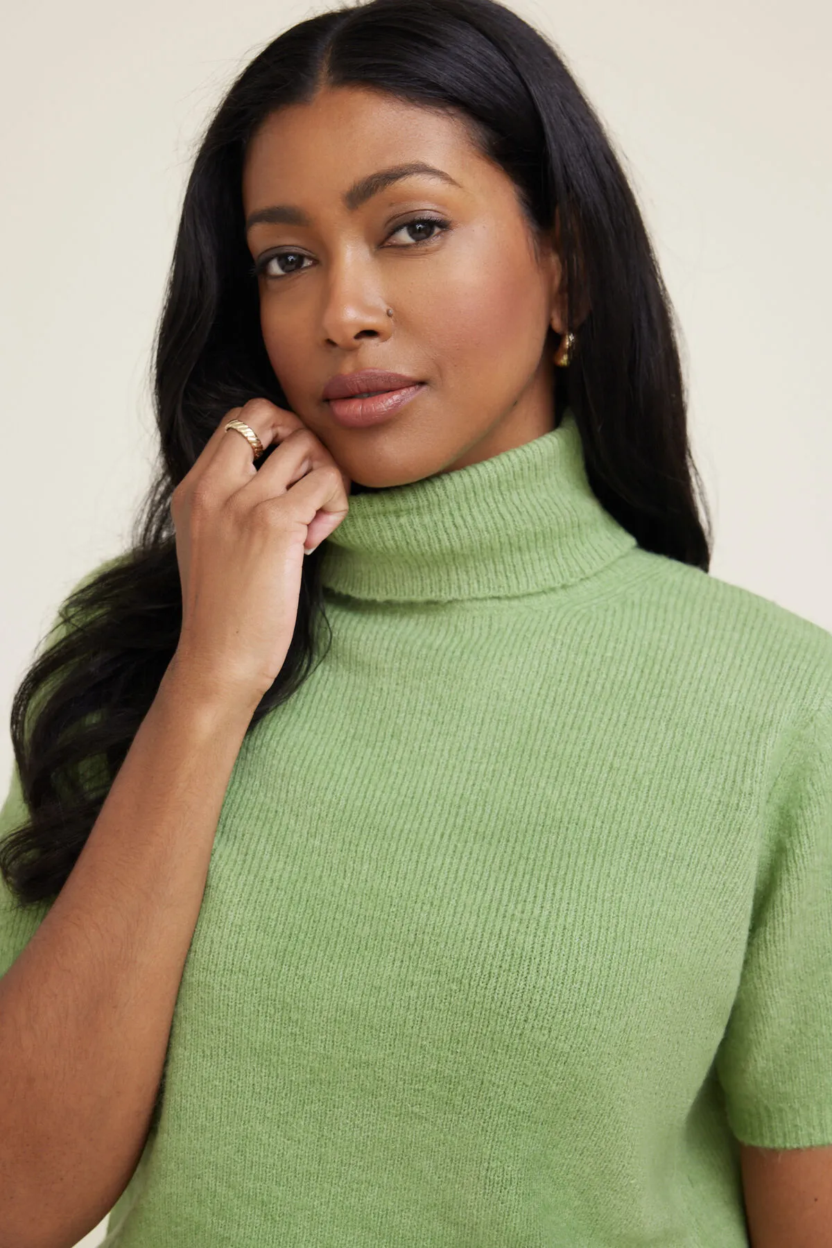 Lora Short Sleeve Turtleneck Sweater sold by Dynamite product image thumbnail 3