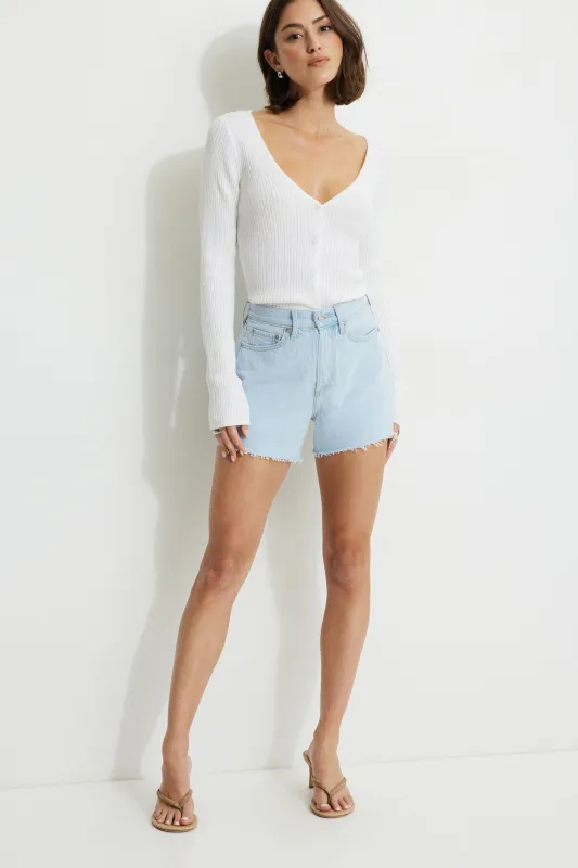 Miles Mid Rise Relaxed Denim Shorts sold by Dynamite