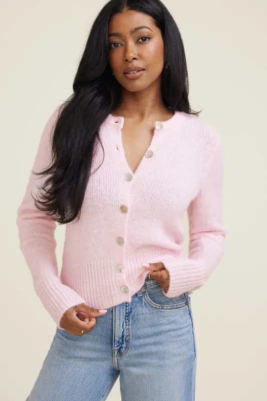 Amanda Hairy Crewneck Cardigan sold by Dynamite