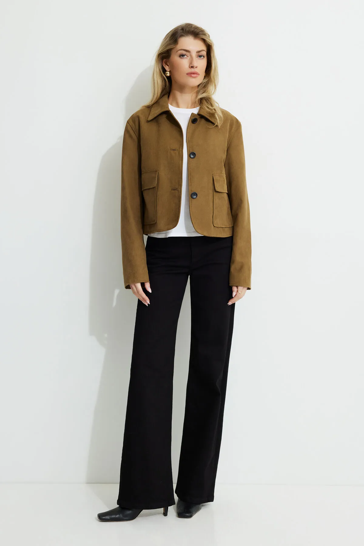 Cropped Faux Suede Jacket sold by Dynamite product image thumbnail 2