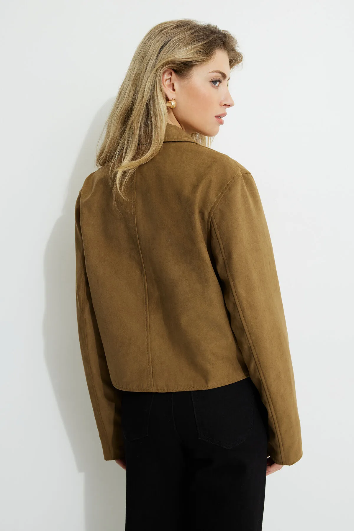 Cropped Faux Suede Jacket sold by Dynamite product image thumbnail 4