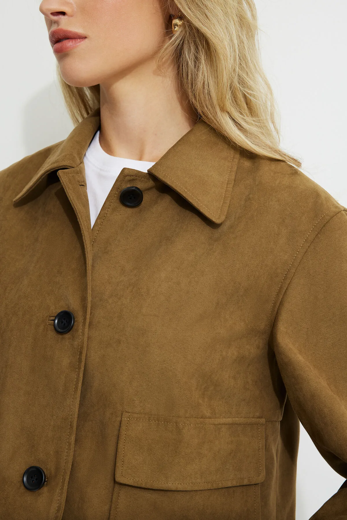 Cropped Faux Suede Jacket sold by Dynamite product image thumbnail 5