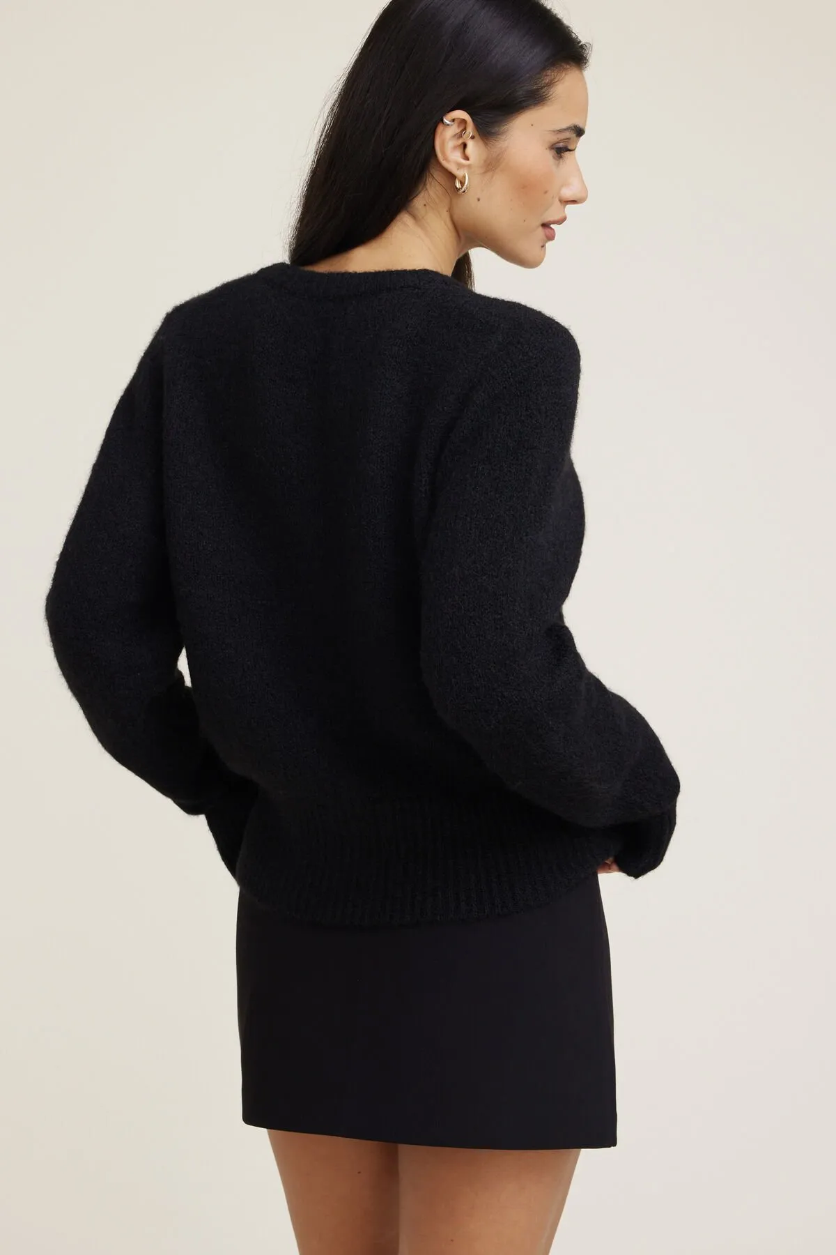 Amanda Hairy Crewneck Cardigan sold by Dynamite product image thumbnail 4