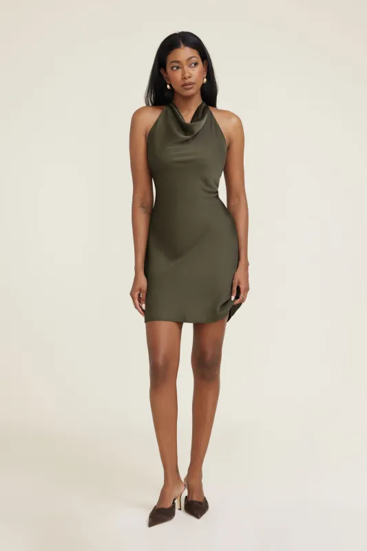 Halter Satin Mini Dress sold by Dynamite