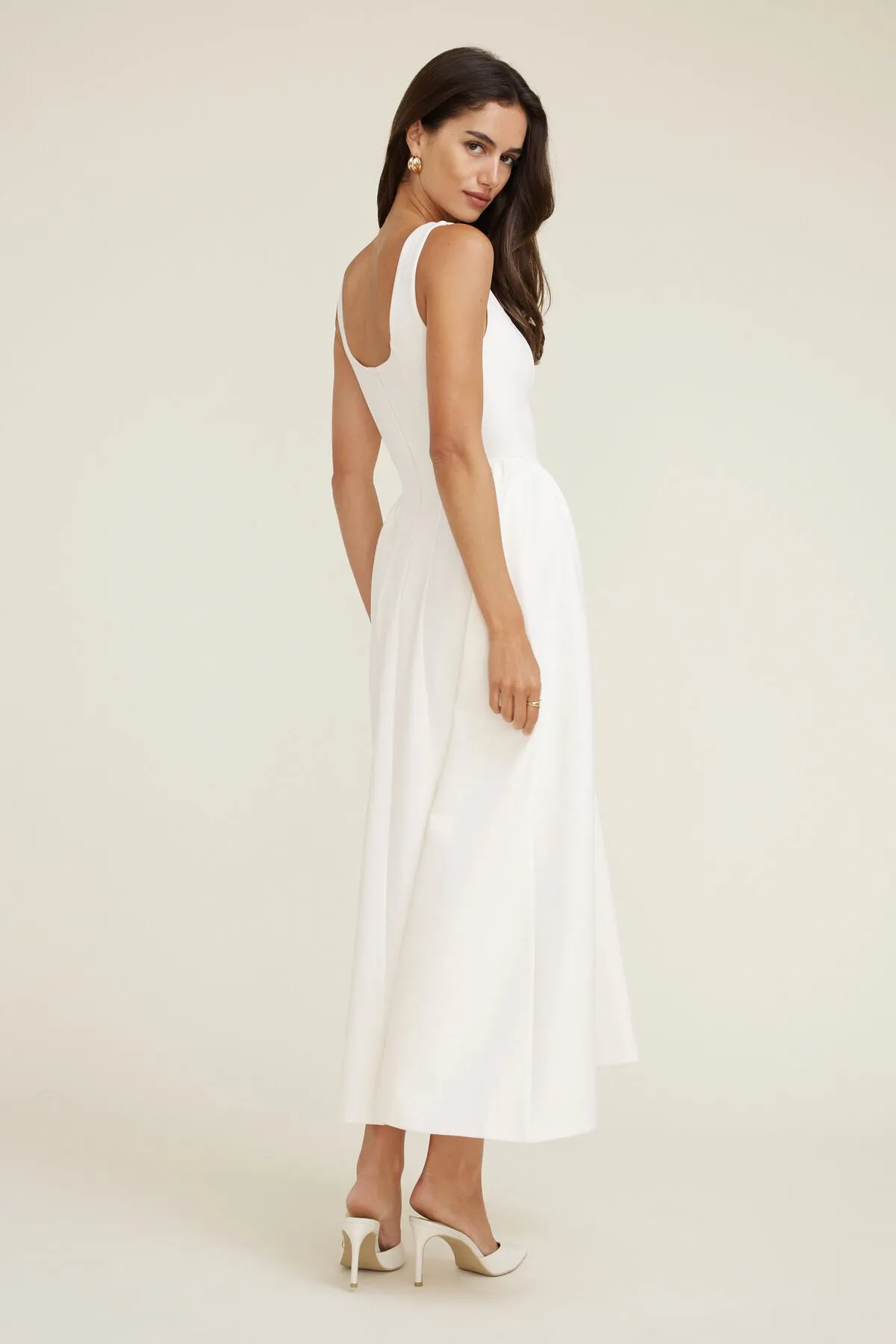 Scoop Flared Ponte Maxi Dress sold by Dynamite product image thumbnail 5