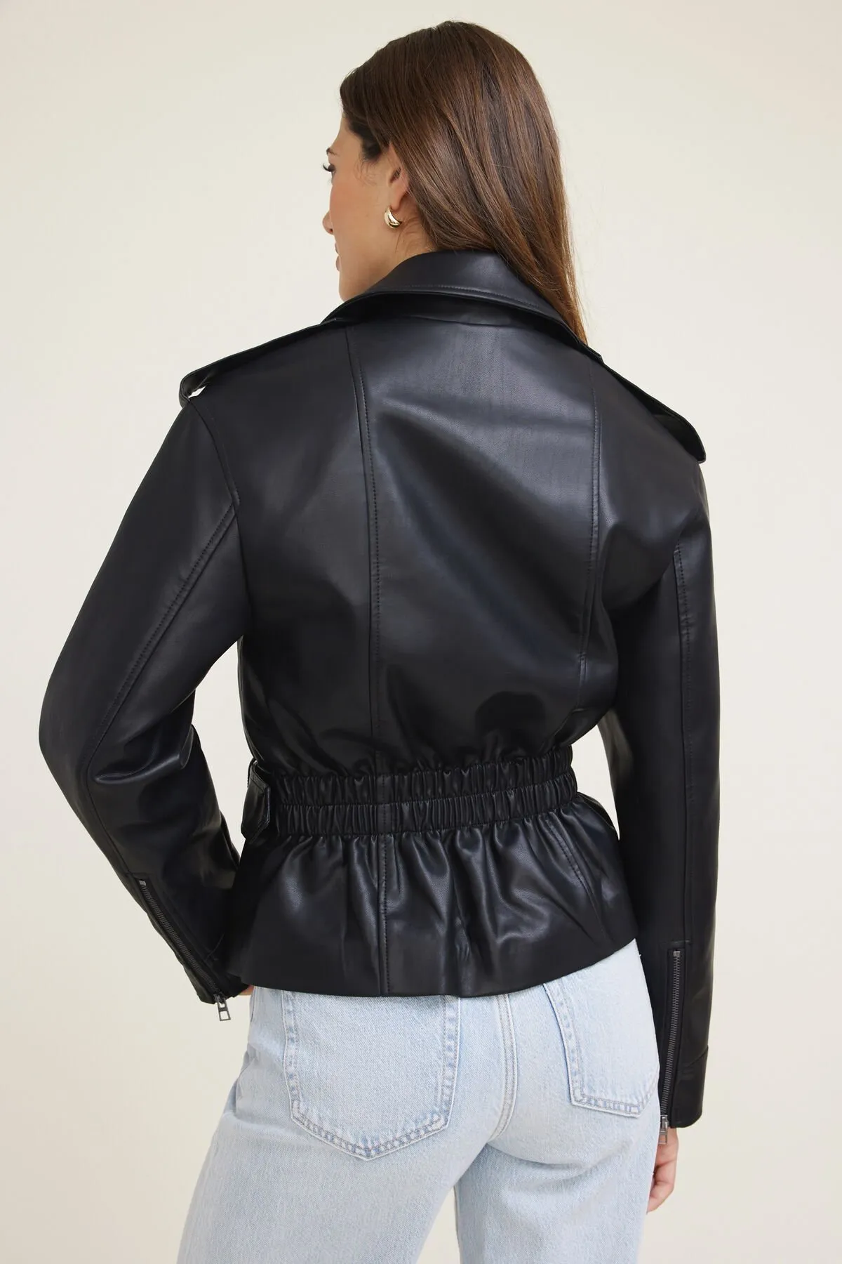 Belted Faux Leather Moto Jacket sold by Dynamite product image thumbnail 5
