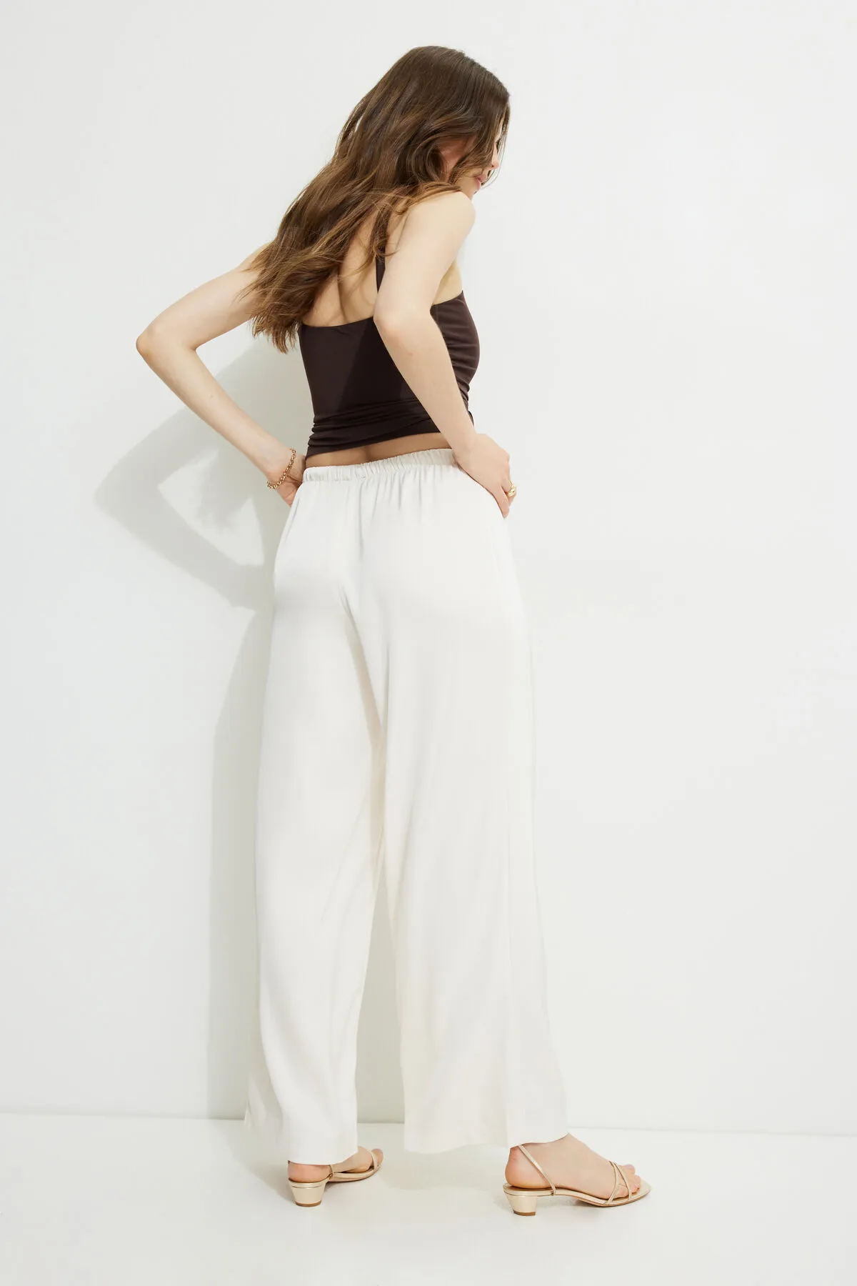 Leo Wide Leg Satin Pants sold by Dynamite product image thumbnail 4