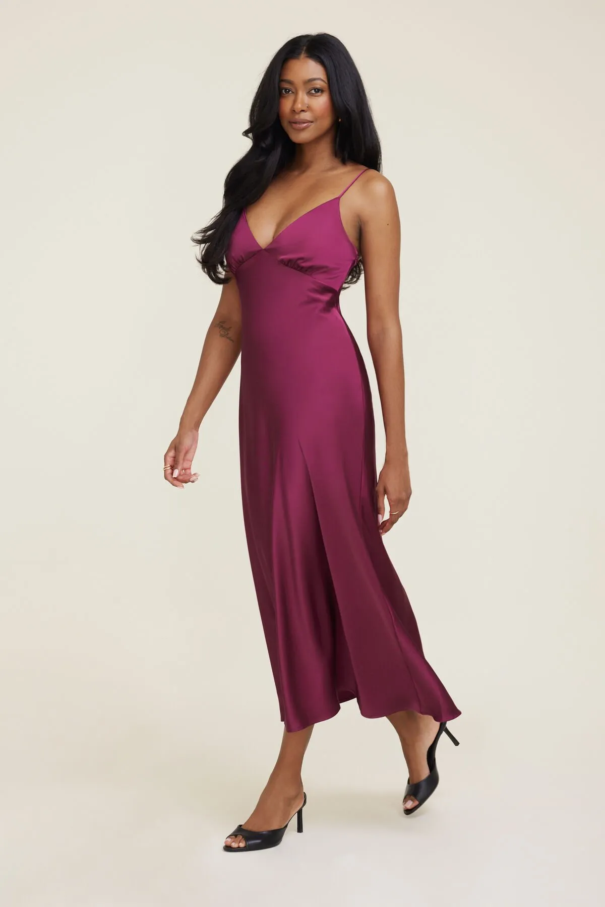 Sage Satin Maxi Dress sold by Dynamite product image thumbnail 2