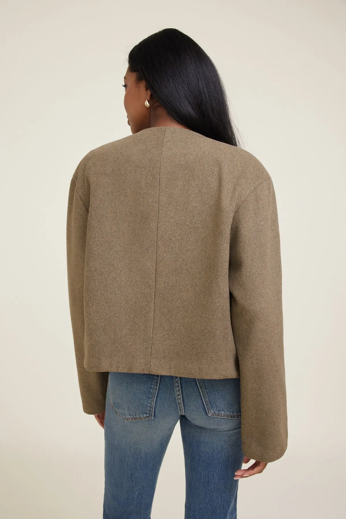 Open Melton Jacket sold by Dynamite product image thumbnail 4