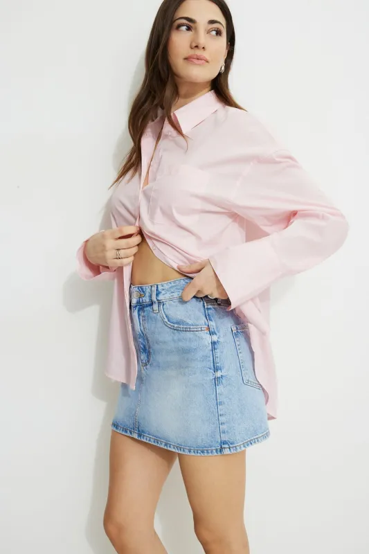 Monroe Striped Oversized Poplin Shirt sold by Dynamite