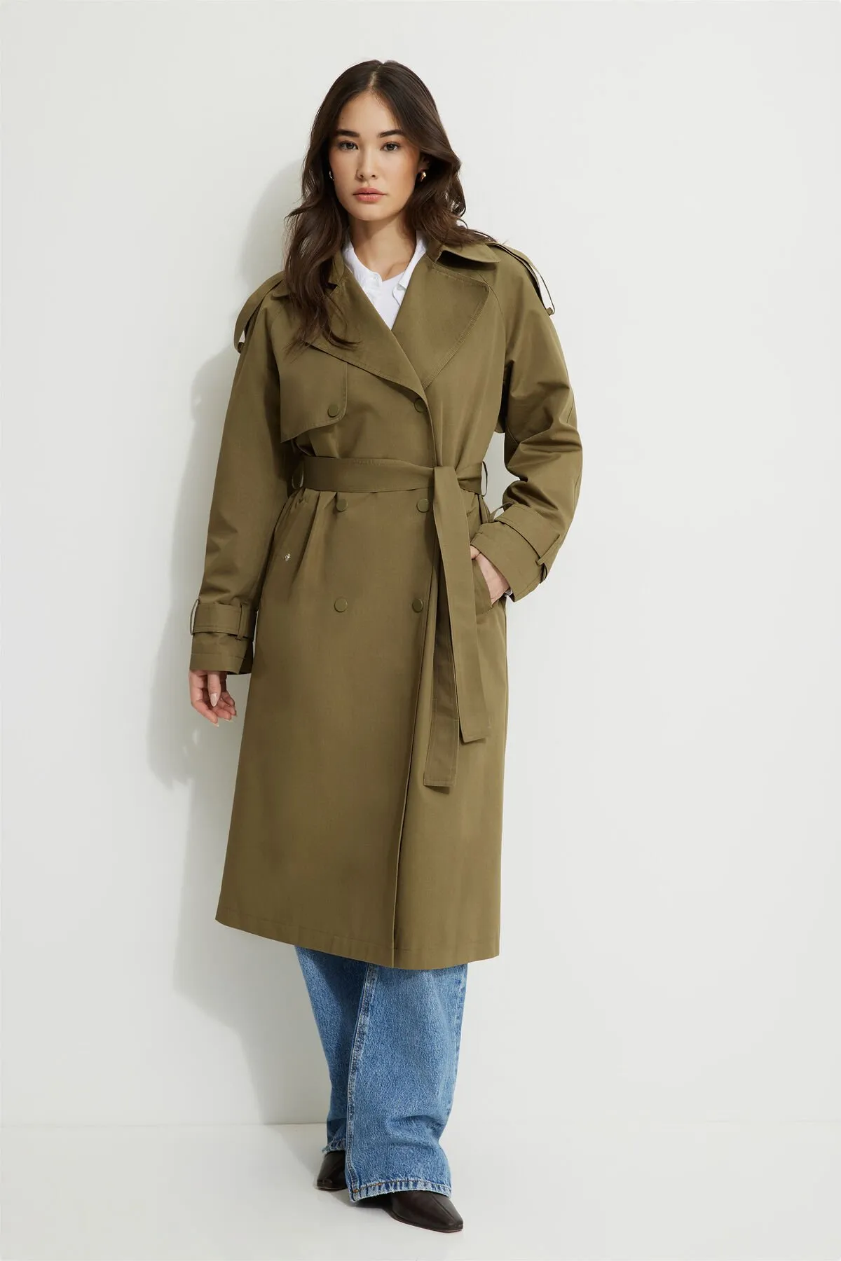 Twill Trench Coat sold by Dynamite