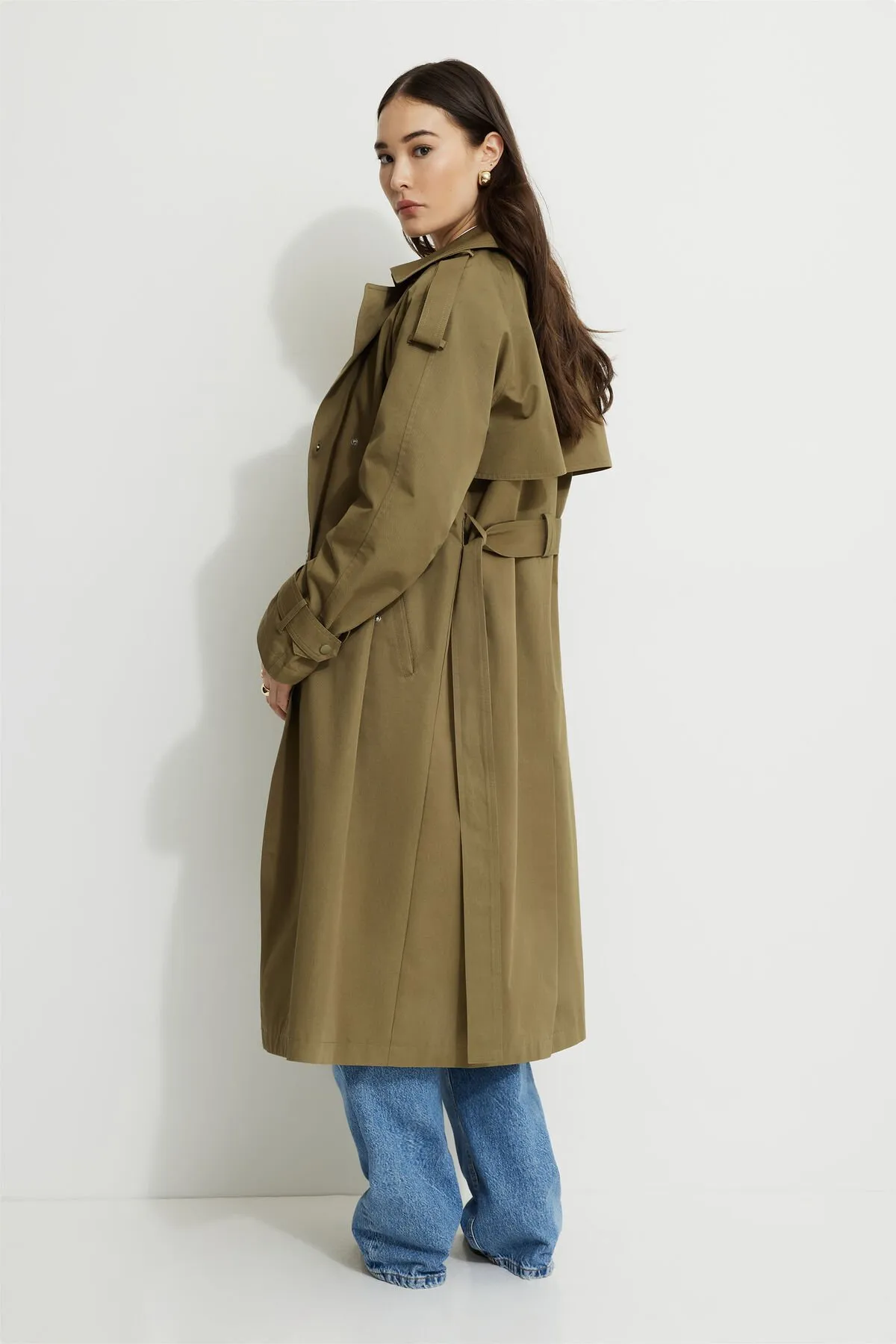 Twill Trench Coat sold by Dynamite product image thumbnail 4