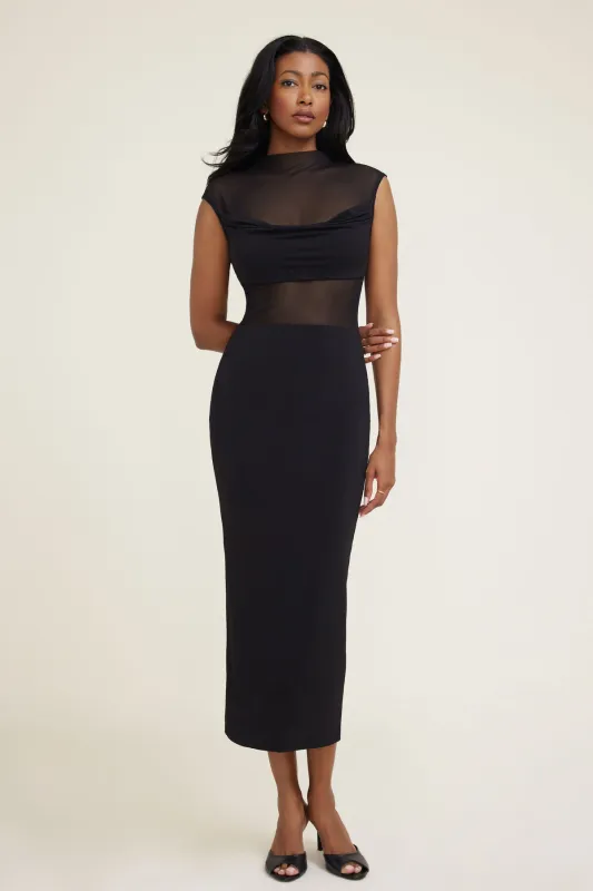 Sculpt Sheer Cowl Maxi Dress sold by Dynamite