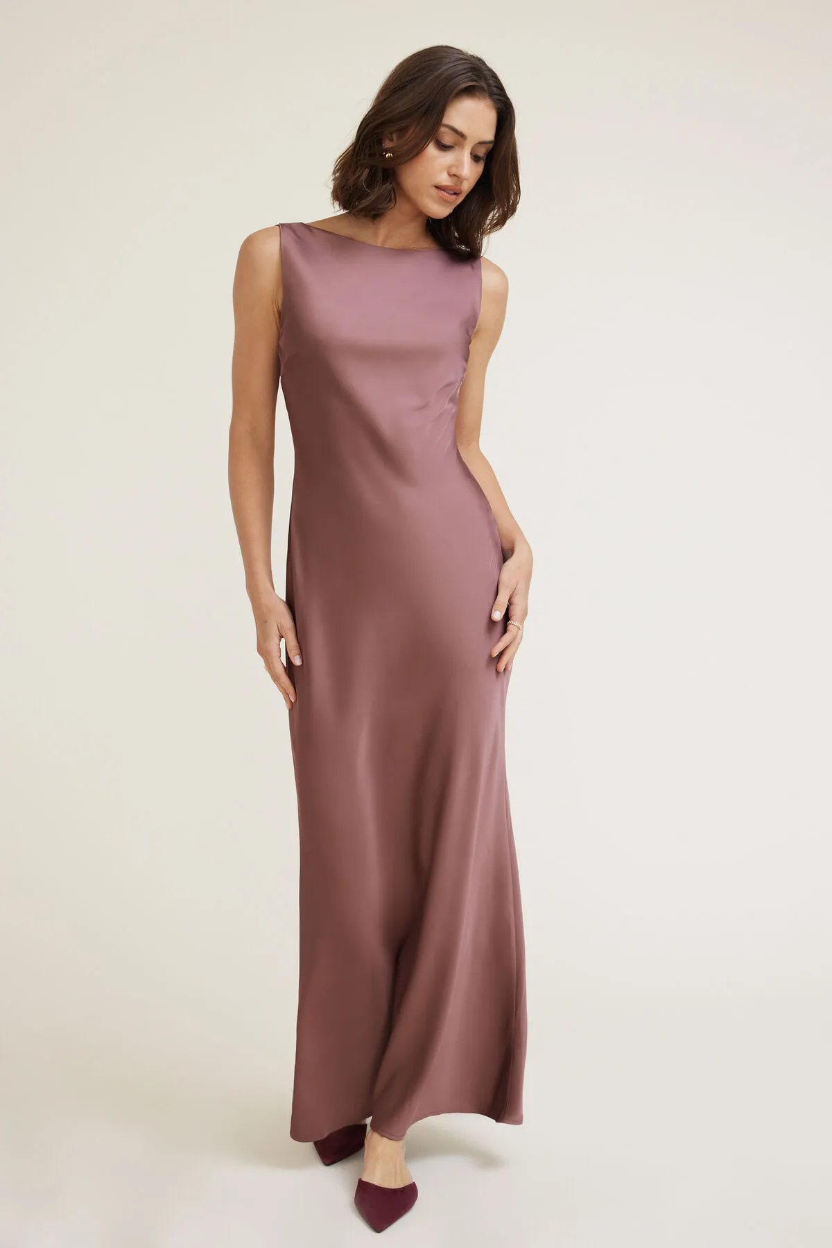 Nora Satin Maxi Slip Dress sold by Dynamite product image thumbnail 2