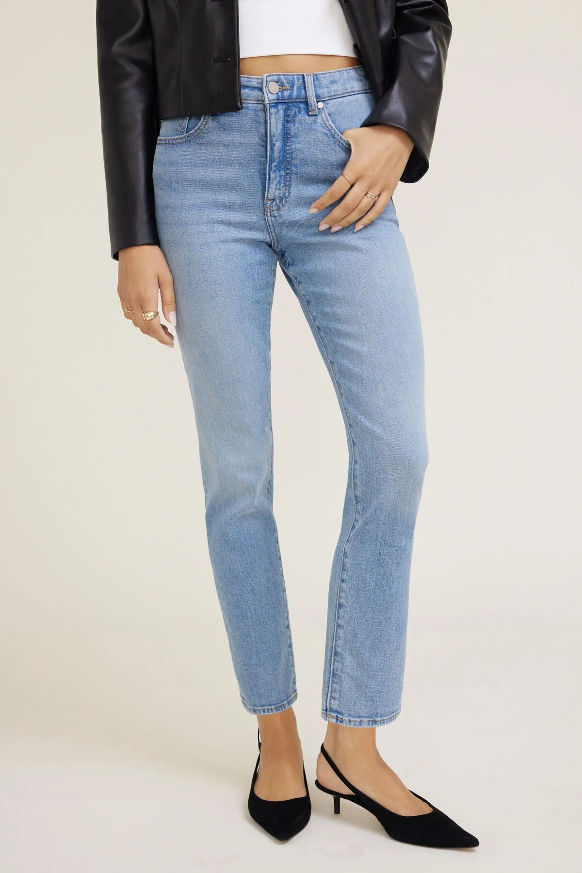 Frenchie Stretch High Rise Slim Leg Jeans sold by Dynamite product image thumbnail 2