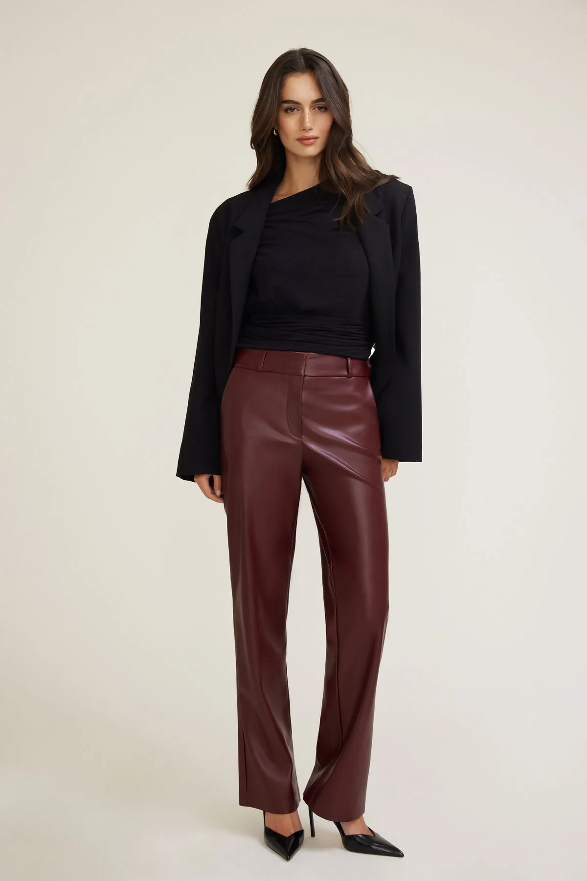 Camelia Straight Leg Faux Leather Pants sold by Dynamite product image thumbnail 2