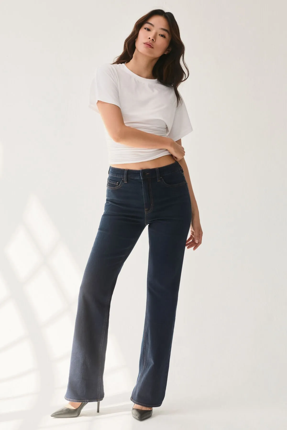 Elodie Stretch High Rise Bootcut Jeans sold by Dynamite