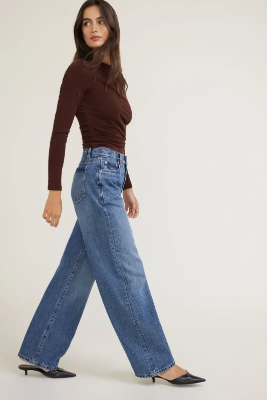 Sydney Mid Rise Baggy Fit Jeans sold by Dynamite
